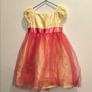 Charming Yellow and Pink Girls Dress